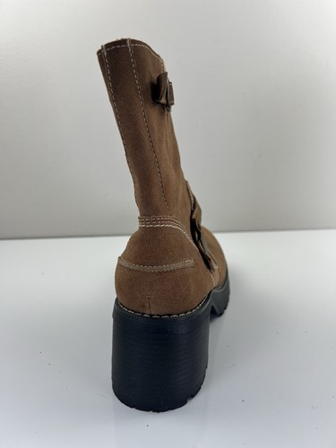 Vintage Fashion Bug Fryer 9.5 Suede Leather Upper Y2K Chunky Platform Boot Shoes - Picture 11 of 18