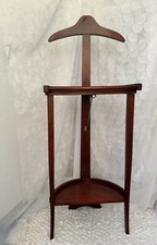 VTG 40-50  s Bombay Style Wood MCM Butler Valet Floor Stand Suit Hanger FOLDING