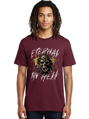 Eternal-In-Hell Mens Graphic Tee,100% Cotton,Casual Summer Wear