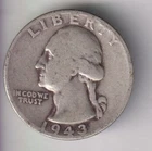1943-P WASHINGTON QUARTER 25¢ PHILADELPHIA 90% SILVER COIN UNITED STATES MINT