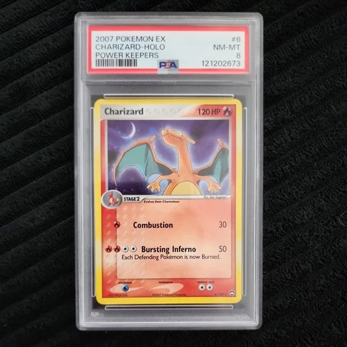 Pokemon PSA 8 Charizard 6/108 Holo EX Power Keepers 2007 NM - MT
