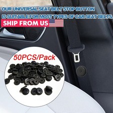 50pcs Car Seat Belt Stop Button Clips Fastener Retainer Seatbelt Buckle Stopper