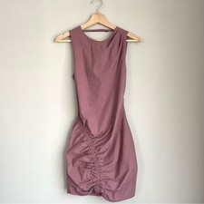 Zara Mauve Pink Open Back Bodycon Mini Dress Size Medium