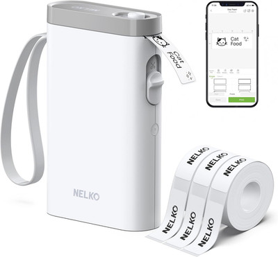 Nelko Label Maker Machine with Tape, P21 Bluetooth Label Printer with 3 Tapes, W
