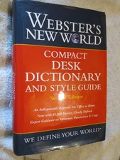 Webster's New World Compact Desk Dictionary Style Guide HC Book w/ DJ