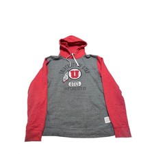 Retro Brand University of Utah Utes Hoodie Gray Red Sweatshirt Large