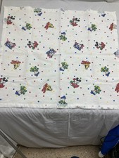 Vintage Disney Mickey Minnie Mouse, Pluto  Donald Polka Dots BABY BLANKET 38X44