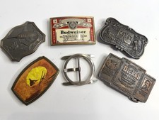 Vintage Belt Buckle Lot Of 6 Brass  More