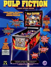 Pulp Fiction Special Edition Chicago Gaming Pinball Flyer / Brochure / Ad