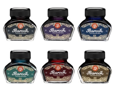Barock 1910 Schreibtinte, Füllhaltertinte, Füllertinte im 30 ml Tintenglas