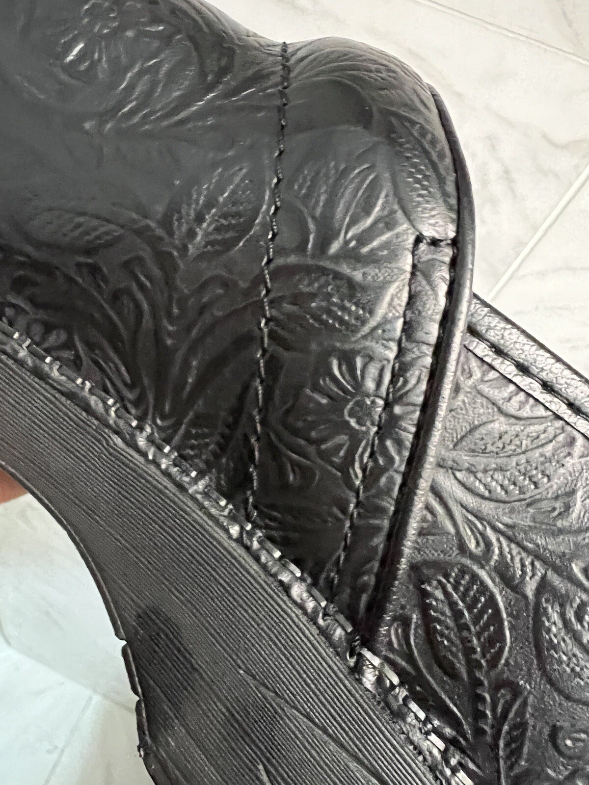 dansko pro xp black floral tooled