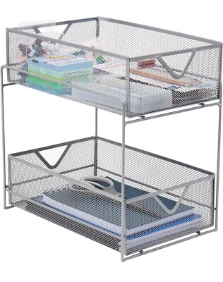 Accessory Organizer, Storage, Makeup, Office, Kitchen, Metal Mesh Mind Reader