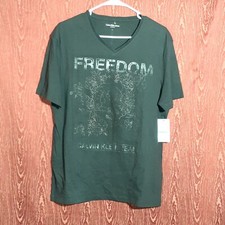 CALVIN KLEIN JEANS WOMEN FREEDOM LOGO SHORT SLEEVE T-SHIRT DARK GRAY SIZE L NWT