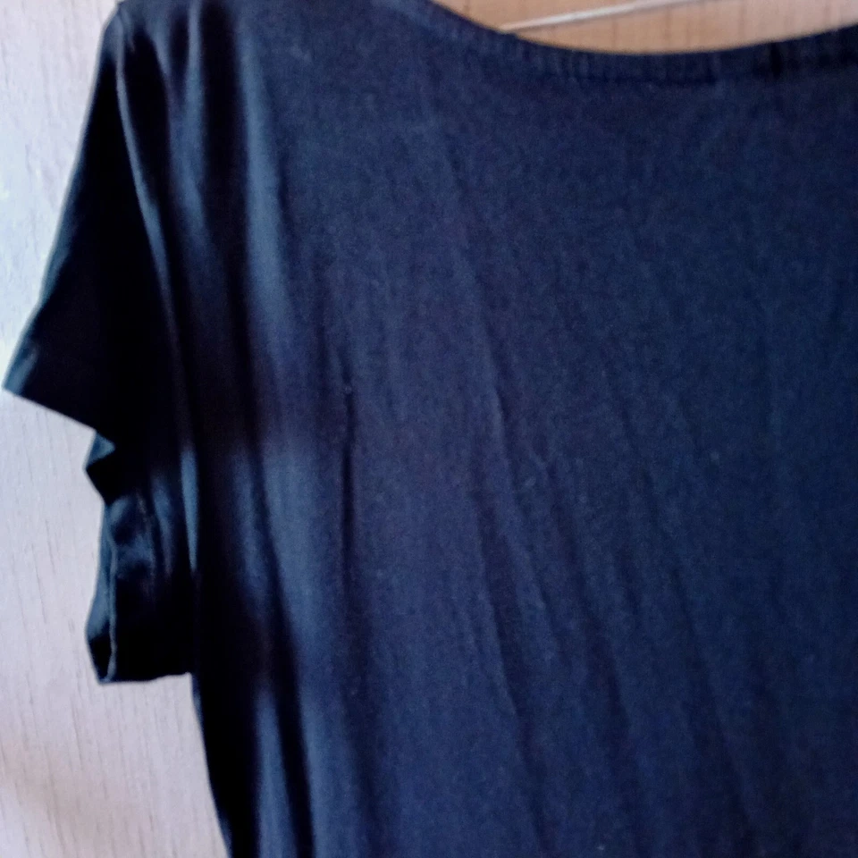 Robe Noire Drapée Cache Coeur M&S  Mode T42/44 - Photo 4/4