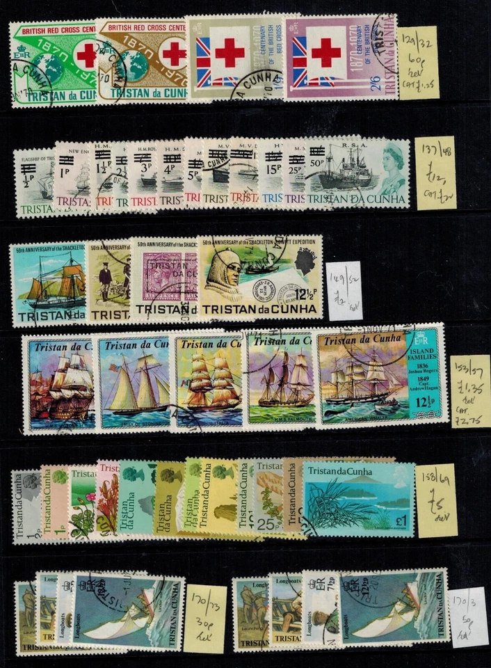 Tristan da Cunha Used Q E II Collection of 322 Stamps & Souvenir Sheet - Image 4 of 4
