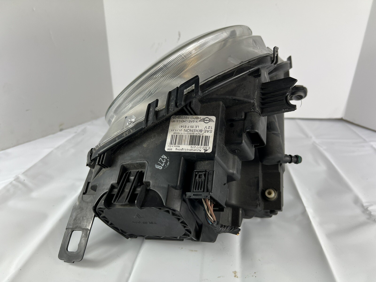 OEM 2012 Mini Cooper Left Headlight Bi-Xenon Broken Tab 0302517273 