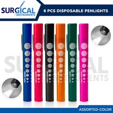 Nurse Pen Light 6-Pack - Colorful Pupil Gauge Penlight for Nurses High-Quality