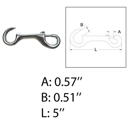 Marine Boat 5"L Bolt Snap Hook Open Eye Bolt Hook Snap Lock Stainless Steel 4Pcs - 第 3/9 張圖片