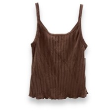 Old Navy Brown Ribbed Knit Sleeveless Tank Top Sz S NEW