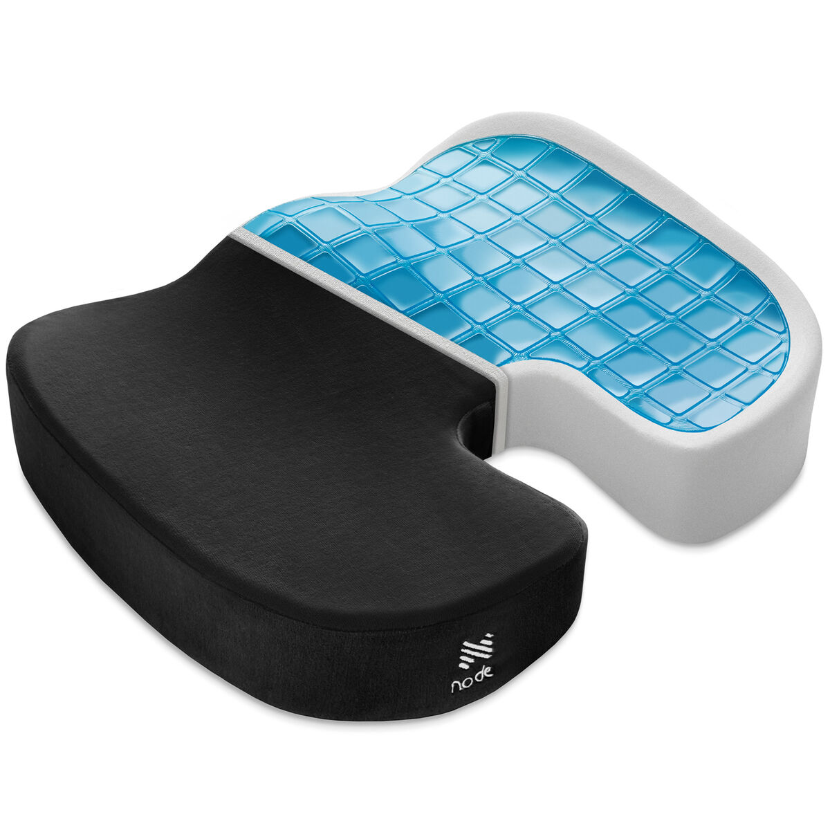 Ergonomic Seat Cushion with Gel-Enhanced Memory Foam Node Color: Black