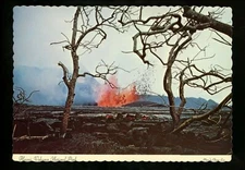Volcanoes Postcard Hawaii HI Volcanos National Park Eruption Lava Chester Lau