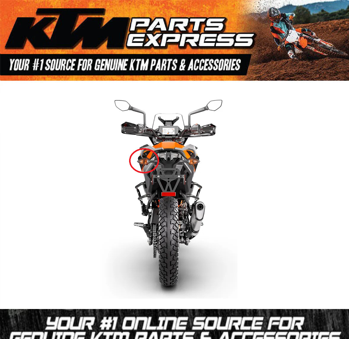 NEW OEM KTM TURN SIGNAL, REAR LEFT 390 ADVENTURE 2020-2024  