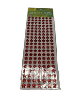 GEM STICKERS RHINESTONES arts  crafts 140 count RED FLOWERS