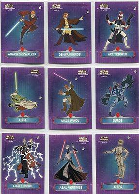 Star Wars Clone Wars Complete Die Cut Stickers Chase Card Set 1-10