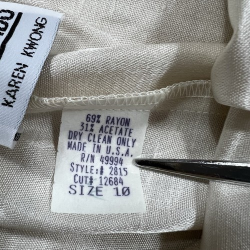 R&M Richards Skirt Blazer Suit By Karen Wong Women's 10 Ivory Embroidered VTG - Picture 17 of 21