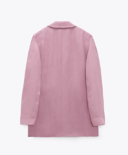 pinkさま専用になります ZARA PINK STRAIGHT FIT LINEN BLEND BLAZER LIMITED EDITION