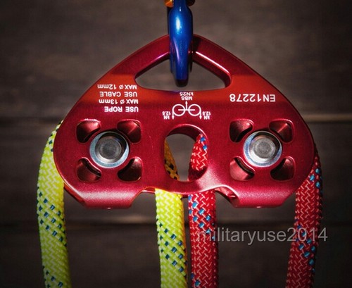 OUTDOOR Zip Line Cable Trolley Rock Climbing Dual Pulley 25KN / 5600lbs A - Picture 5 of 6