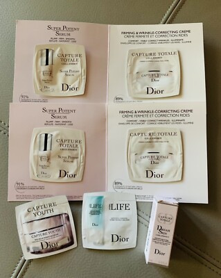 Lot 2 Dior Capture Totale Serum+ Firming Cream, Skin Creator, Hydra Life samples