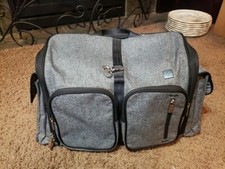 Ju Ju Be XY Clone Baby Diaper Bag with Changing Pad Gray Matter Very Clean