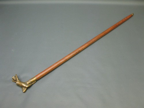 Holz Gehstock Bronze Griff Akt Dame Spazierstock 88cm Sammlerstock Jugendstil - Bild 5 von 10