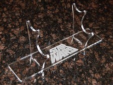 Acrylic 2 tier Light saber display stand holder w engraved Star Wars image