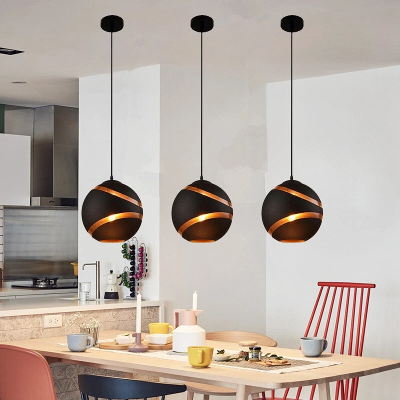 Black Pendant Lighting Glass Kitchen Chandelier Light Modern Bar Ceiling Light