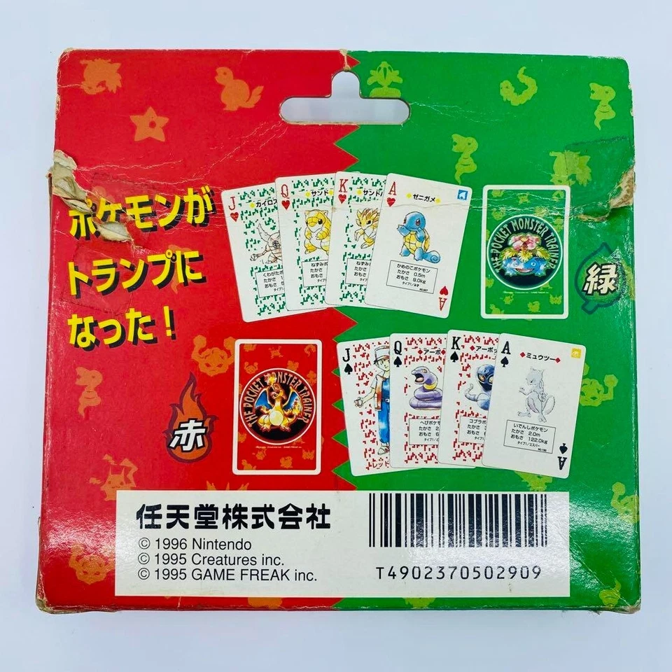 Pokemon Playing Cards Deck Poker Red Green set Charizard Venusaur Nintendo 1996 - Image 2 of 4