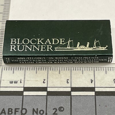 Vintage Matchbox  Blockade Runner Resort Hotel Wright s I ll Beach Idk., NC gmg