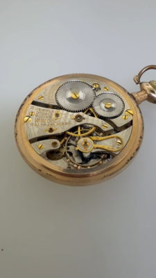 Waltham No. 636 16S 17 Jewel 1908 Pocket Watch Double Roller