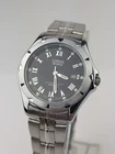Vtg NEW OLD STOCK Lorus Silver Tone Quartz Watch 28mm Ladies V782-0470 Black