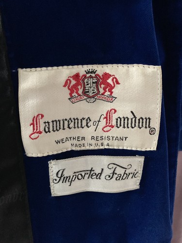 Vintage Blue Velvet Womens Coat Lawrence Of London Size Large Mrs Maisel British - Picture 12 of 12