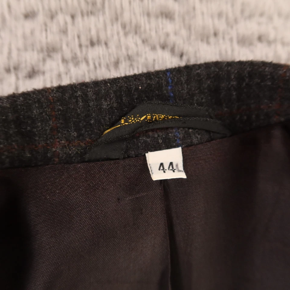 Chaqueta de tweed vintage L LT pata de gallo a cuadros mezcla de lana Blazer 44L Foto 3 de 4
