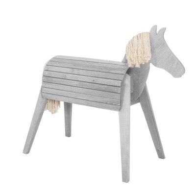 Roba Kids Outdoor Spielpferd Kletter Pferd Höhe ca. 1,56 Meter grau lasiert TOP