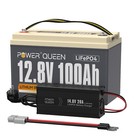 12V 100Ah Lithium Batterie LiFePO4 Akku BMS mit 14,6V 20A ladegerät für Solar