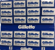 100 Gillette Silver Blue Razor Blades Safety Double Edge Classic Style Russia