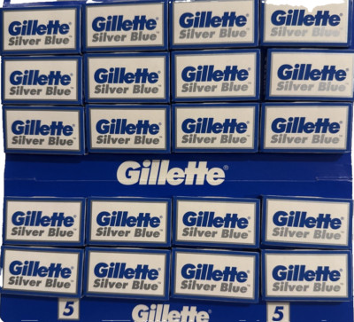 100 Gillette Silver Blue Razor Blades Safety Double Edge Classic Style Russia