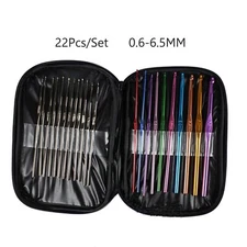 22Pcs Set Hooks Needles Knit Weave Multi-colour Aluminum Crochet Hooks Needles
