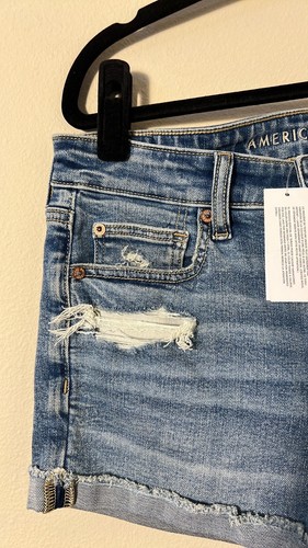NWT! American Eagle Outfitters Stretch High-Waisted Denim Shortie Short Size 6 - Picture 4 of 10