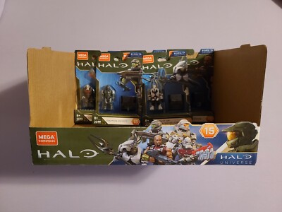 Halo Universe Mega Construx Series 15 Full Set of 5 Figures with Display Box!!! 