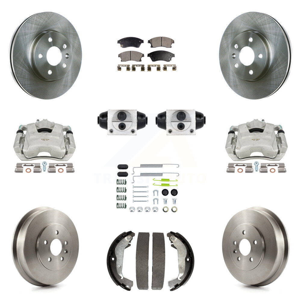Front and Rear Disc Brake Caliper Rotor Drum Semi-Metallic Pad Shoe Cylinder Kit for Enhanced Vehicle Safety and Performance